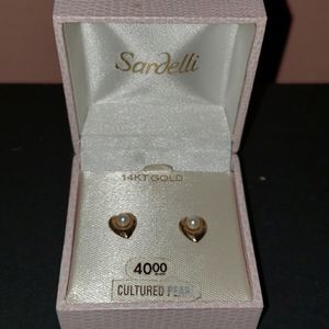 Sardelli 14kt gold heart earrings